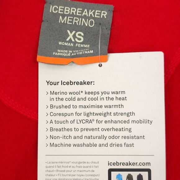 Icebreaker Womens RealFLEECE Dia Hooded Merino Wool Vest Rocket Red - Picture 9 of 13